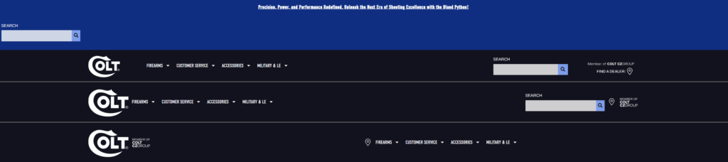 A screenshot of all 3 Colt headers full styled. 