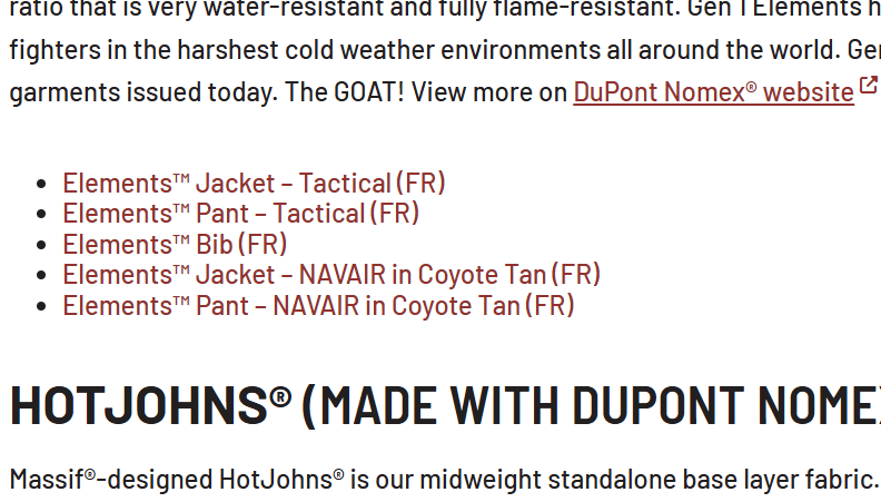 A screenshot of a list of 5 links very close together requiring higher accuracy to click.