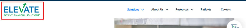A screenshot of a site header outlining the logo to indicate it is the problem.